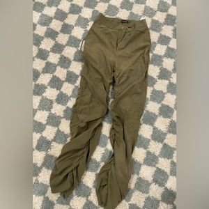 Brand new with tags peachy soft olive green ruched pants